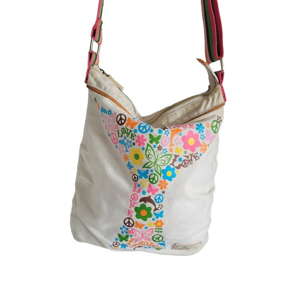 SeaWorld Bags Seaworld Crossbody Bag Peace Love Seaworld Flowers